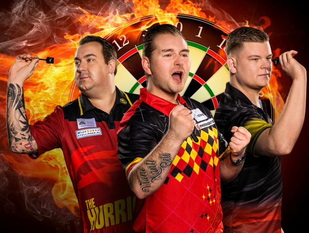 darters Dimitri Van Den Bergh, Kim Huybrechts en Mike De Decker 