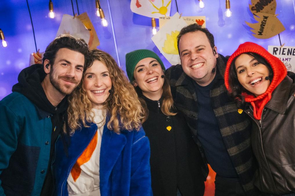 Sander Gillis, Kawtar Ehlalouch, Maureen Vanherberghen, Joris Brys en Fien Germijns
